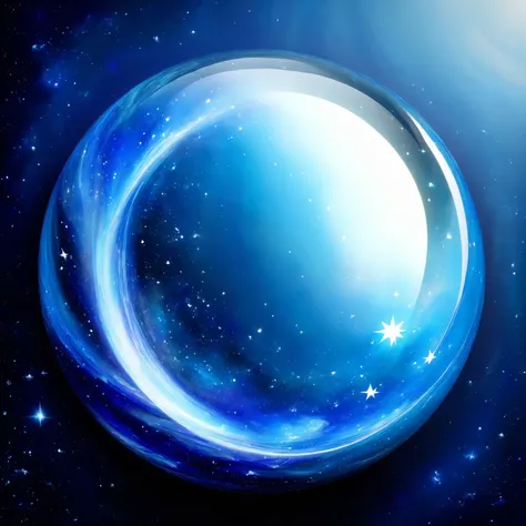 a blue ball with stars in the middle of it