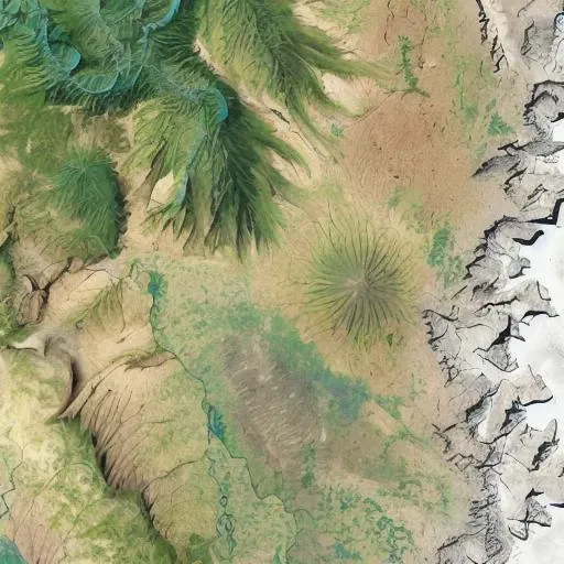 a close up of a satellite image of a desert area