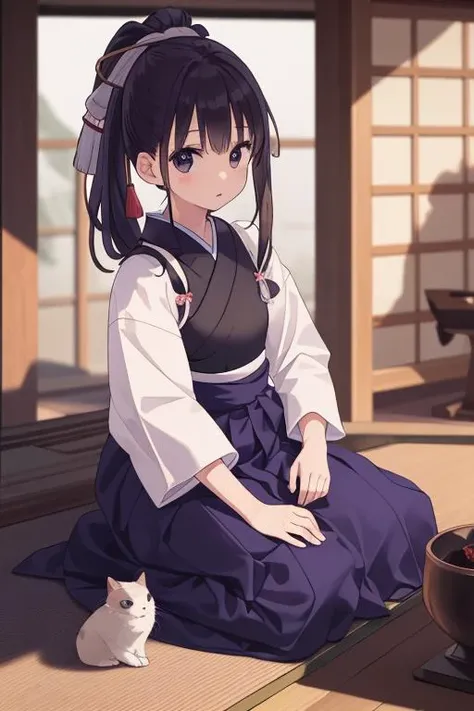 masterpiece, best quality,ultra detail,girl,muneate,hakama,japanese clothes,japanese dojo, <lora:kyudo_uniform:0.7>