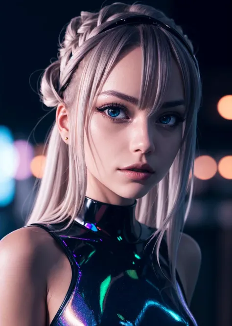 (Abstract:0.9) (photo of a futuristic Swedish girl:0.9), (with silver hair:0.9), (interacting with holographic interfaces:0.9), (full body framing:0.9), (in a sci-fi inspired setting:0.9), (under neon lighting:0.9), (on a RED digital cinema camera:0.9), (w...