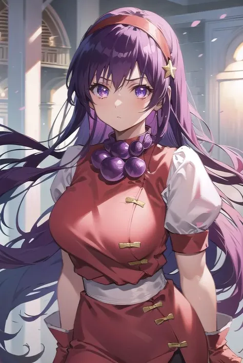 athenaasamiya, <lora:athena asamiya kof 98-lora-nochekaiser:1>,
athena asamiya, long hair, hair ornament, (purple eyes:1.1), purple hair, hairband, star (symbol), star hair ornament, red hairband,
BREAK gloves, jewelry, pants, fingerless gloves, necklace, ...