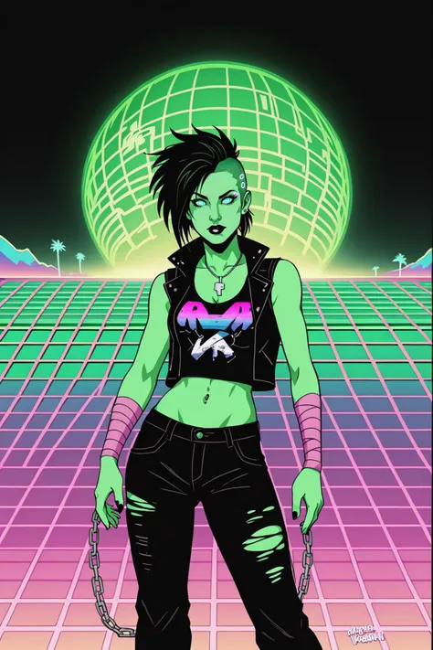 ponyxlv6_scores, break green theme, synthwave punk style, vaporwave style, synthwave, vaporwave colors, nvinkpunk, drunken beaut...