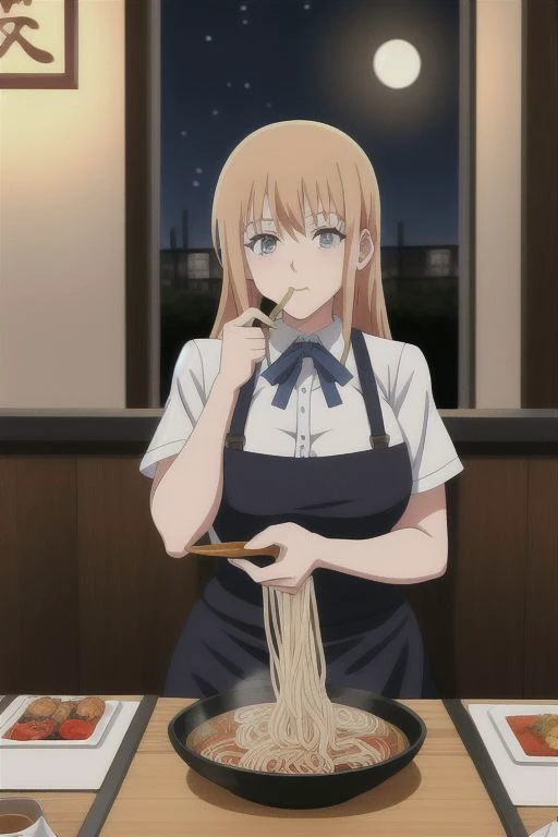 ABB_AnimeBiggerBabes_v2.0
4K, 8K Makima chainsaw man makes some tasty noodles in her japanese restaurant on night. (Professional absurd illustration)