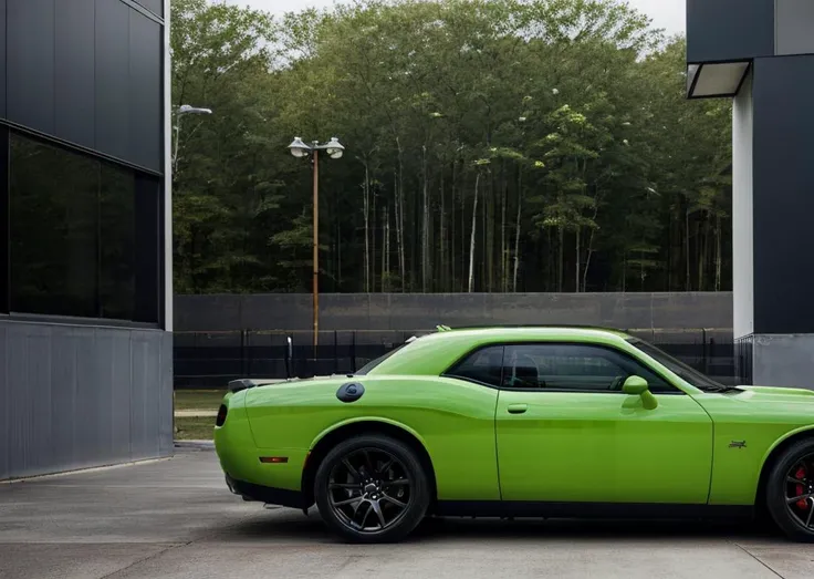 kcar66t,dodge challenger, <lora:DODGECHALLENGER:0.5> <lora:cargirlv1:0.5>