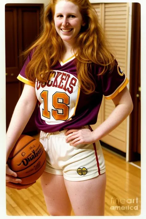 arafed woman in a purple and white jersey holding a basketball