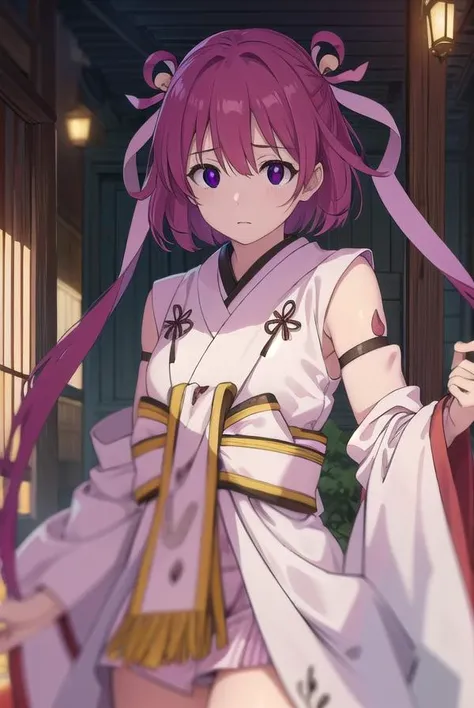 oomiyanomenokami, <lora:oomiyanome no kami s1-lora-nochekaiser:1>,
oomiyanome no kami, long hair, hair ornament, twintails, (purple eyes:1.1), purple hair, bell, hair bell,
BREAK skirt, detached sleeves, japanese clothes, necklace, miko, magatama,
BREAK ou...