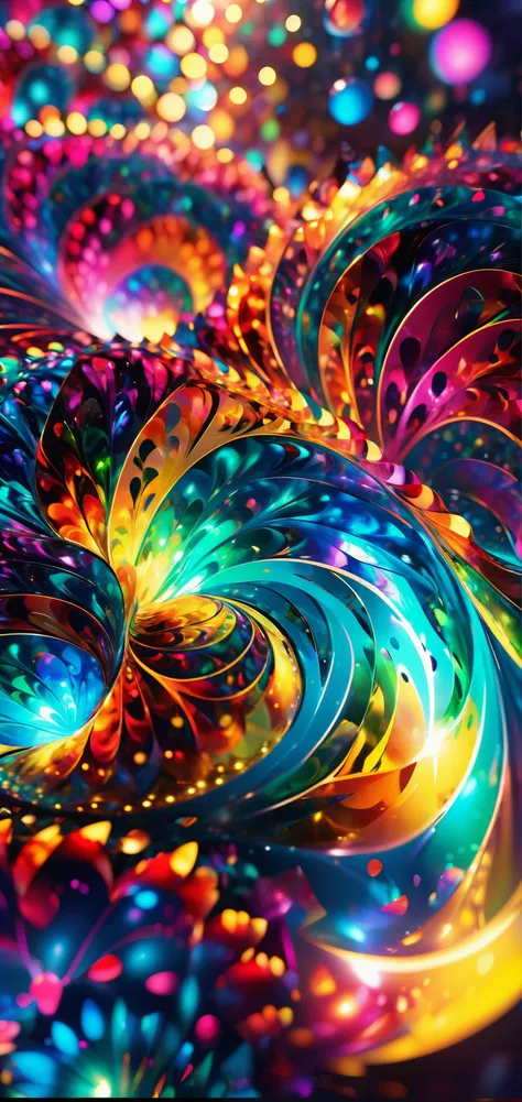 a close up of a colorful swirl with many different colors