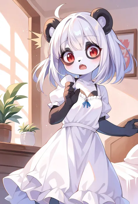 score_9, score_8_up,score_7_up,source_furry, source_ anime,
panda, human,anthro, 1girl, white hair, red eyes, surprised, white dress, solo, bedroom,
<lora:Slider_human-anthro_v1:2>