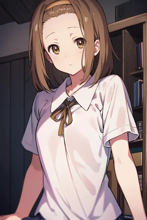 ritsutainaka, <lyco:ritsutainaka-LYCORIStest:1>,
ritsu tainaka, (brown eyes:1.7), light brown hair, (forehead:1.5), hairband, short hair, (flat chest:1.2),
BREAK sakuragaoka high school uniform, school uniform,
BREAK looking at viewer,
BREAK indoors, class...