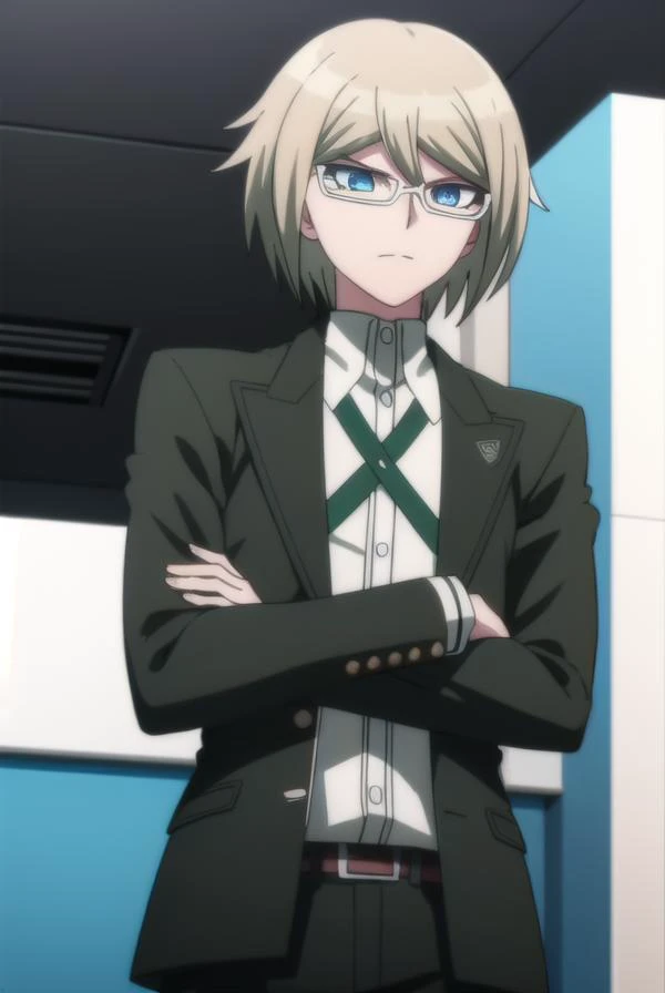 byakuyatogami, <lora:byakuya togami s1-lora-nochekaiser:1>,
byakuya togami, short hair, bangs, blue eyes, blonde hair, male focus, glasses, semi-rimless eyewear,
BREAK shirt, long sleeves, jacket, white shirt, open clothes, glasses, collared shirt, belt, p...