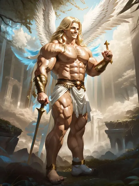 <lora:AngelicAI:.9> AngelicAI (one male:1.9) (1boy:1.9) (front view:1.6)
Very detailed flawless face, detailed open eyes, very handsome, epic, heroic, heavenly, (muscular) bodybuilder, (big muscles), (big pecs:1.4) (big pectorals), narrow waist. (homoeroti...