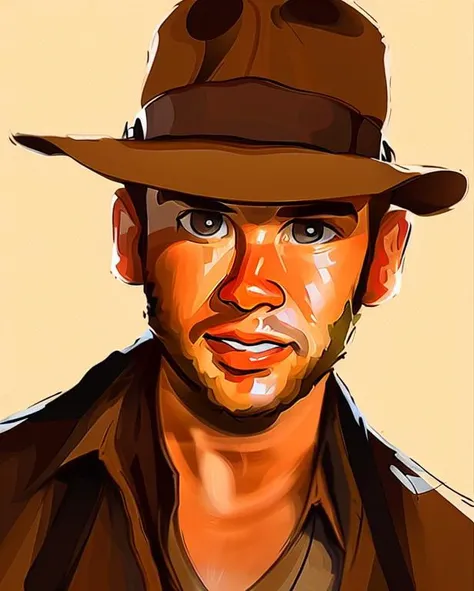 Indiana Jones, drawn perfectly in the style of sda <lora:SDA-style_V15_Reged:0.9>