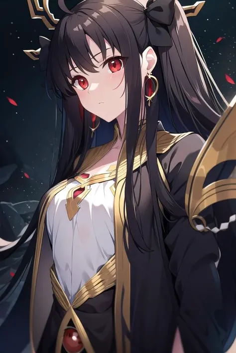 ishtar, <lyco:ishtar-LYCORIStest:1>, ishtar, ahoge, black bow, bow, black hair, earrings, hair bow, hair ornament, jewelry, long hair, (red eyes:1.5), (small breast:1.2),
BREAK ishtar, ahoge, black bow, bow, black hair, earrings, hair bow, hair ornament, j...