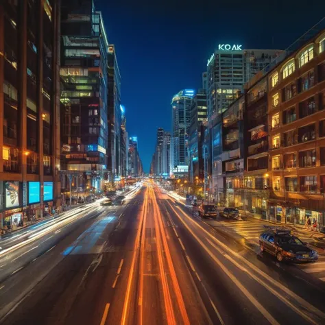 HDR photo of  <lora:Film Stock Footage Style:1>
Wide view of a city street at cool night with a lot of traffic and people walking streets Kodak Vision3 500T Film Stock Footage Style, High dynamic range, vivid, rich details, clear shadows and highlights, re...