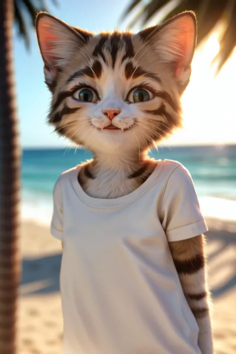 <lora:Furtastic_Detailer:0.7> <lora:unagedown_V20:-3>
Solo, female cat, anthropomorphic cat , cat , furry, 10 years old, cute, shy, blush, on the beach, sunny weather, good weather, sun shining, happy face, playing <lora:beautiful_detailed_eyes:0.5>