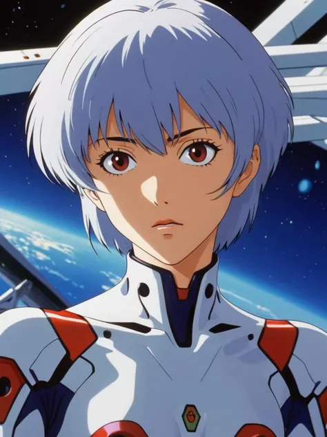 8k UHD ultra highly detailed, 1990s anime screenshot, ayanami rei in Evangelion