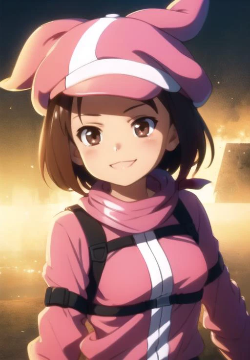 <lora:Llenn_GGO:0.8>, Llenn_GGO, smile, closed mouth, (acclaimed, alluring, captivating, exciting, gorgeous, striking:1.3), (highly detailed, high quality:1.3)