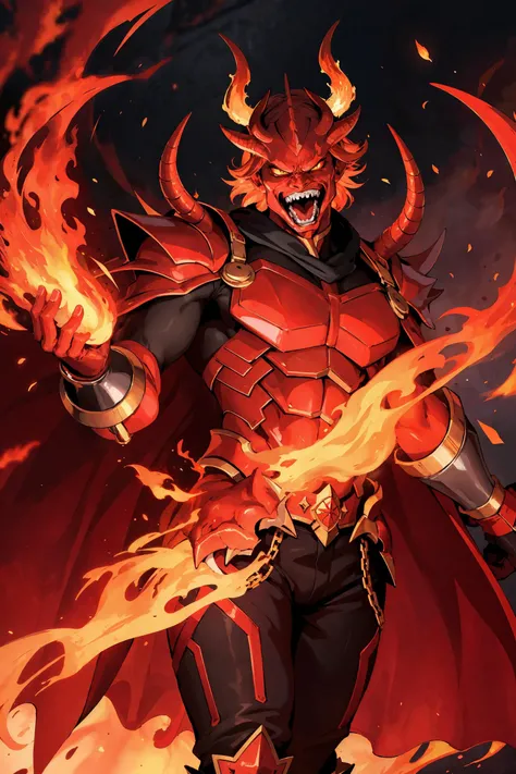 best quality, masterpiece, fire demon from hell