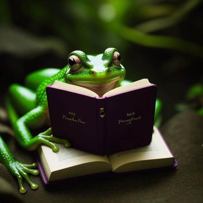 photo of magic book about princess frogs, 4k HDR, cinematic, high quality