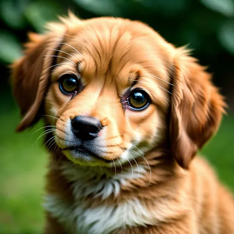 there is a brown dog that is sitting in the grass