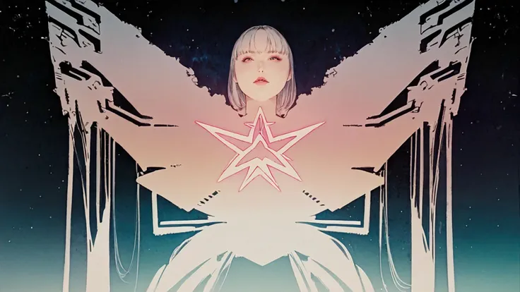 anime girl with a star in her hands and a star in her hands