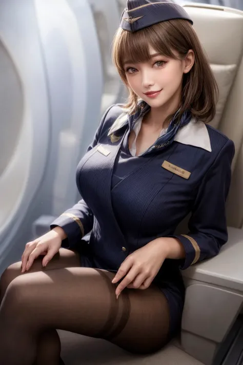 (stewardess clothes :1.3),japanese,pantyhose,inside the plane,gold clothes,sitting in first class seat,(Full body shot:1.1), neckerchief,stewardess cap,
<lora:aeroflot_2LYCO:0.9> Stewardess,dark blue uniform,garrison cap,<lora:JapaneseDollLikeness_v10:0.4>...