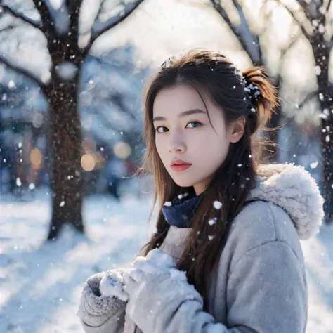 cinematic photo 1girl .snow,35mm photograph, film, bokeh, professional, 4k, highly detailed,