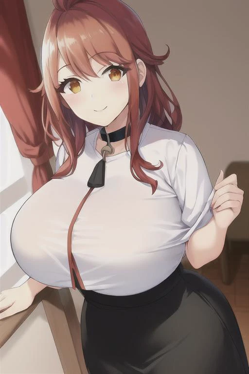 (),(( RED HAIR VESTA WEARING A WHITE BLOUSE and WEARING black skirt)), ((Sexy Smile Face)), view from FRONT, (()), (HOURGLASS Body Shape), ((MASTERPIECE)),(((medium BOOBS: 0.6))), (()),((visible big saggy aureolas)),((In Mexico City)),(()),  <lora:vestaIse...