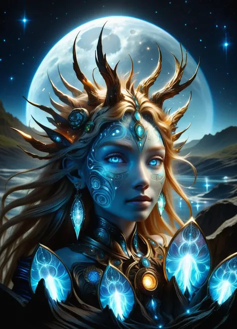 hyper detailed masterpiece, dynamic, awesome quality,DonMT3chW0rldXL male nymph, female nature spirit,youthful, beautiful, aspect of water, long flowing hair, radiates ethereal natural beauty, playful expression, enchanting, guardian spirit, fifty-somethin...