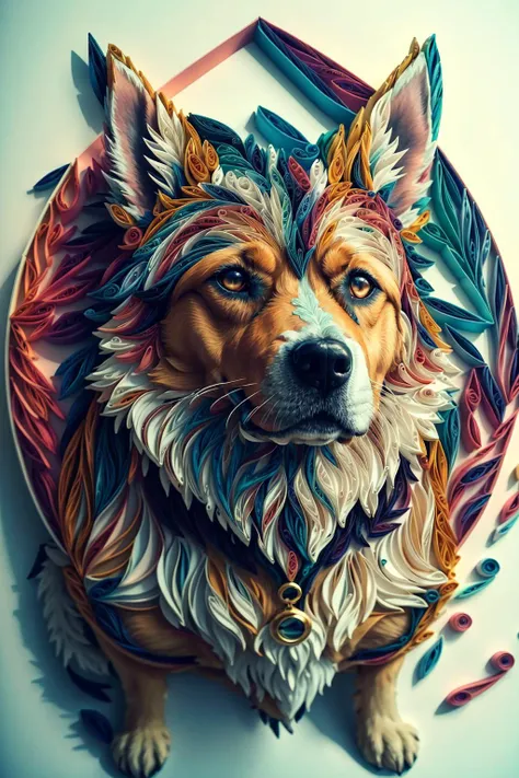 dog,multi dimensional paper quilling, art,
yang08k, beautiful, colorful,
masterpieces, top quality, best quality, official art, beautiful and aesthetic,
<lora:yang08k:0.7>