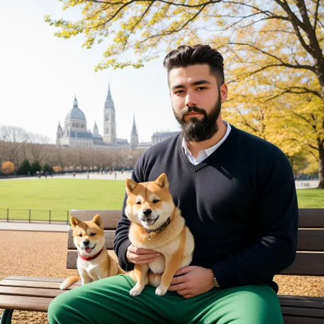 raw photo, absurdres, high quality, photorealistic,
full shot portrait of a european man with a beard, sweater, pants, sitting, ...