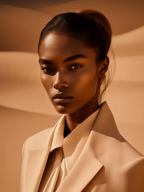 model in dune inspired photoshoot, styled by balenciaga and dior 2023, natural color palette, photographed by Alireza Sahebi, leica q2, stunning photography, cinematic lighting