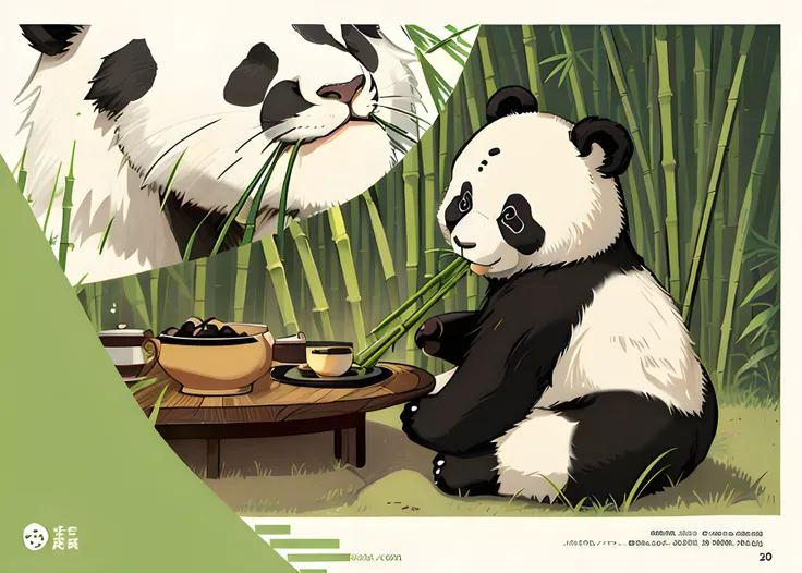 panda, panda bear eating bamboo