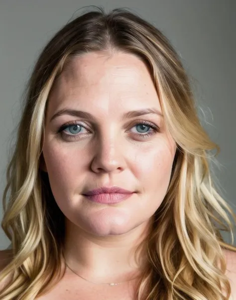 a close up of a woman with long blonde hair and blue eyes