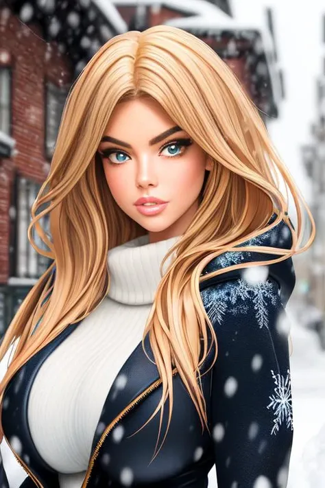 professional portrait photograph of a gorgeous girl (danahamm:1.1) in winter clothing with long wavy blonde hair and deep cleavage, ((sultry flirty look)), freckles, beautiful symmetrical face, cute natural makeup, wearing elegant winter fashion clothing, ...