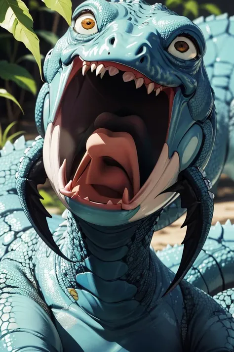 masterpiece, best quality, 1other, dinosaur, reptile, (((no humans))),   <lora:concept_aquascreaming:1> aquascreaming, screaming, open mouth, crying with eyes open