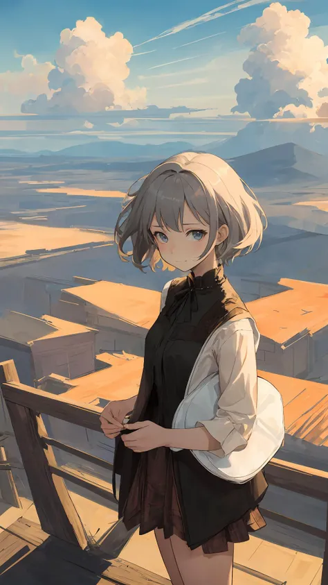 (masterpiece,best quality), on front, 1girl, cloudy sky, top view,
looking at viewer,
{fantasy|modern|science fiction},
{long hair|short hair}, (wavy hair:0.8),
cowboy shot,
outdoors,
{day|dawn|night},
{blue eyes|black eyes|grey eyes},
{shy|happy|sad|sm...