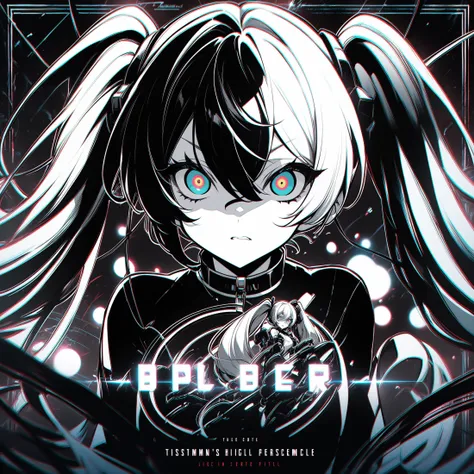 Score_9,score_8_up,score_7_up,source_anime,anime,depth of field,chromatic aberration,monochrome, breasts,hatsune miku, dark aura,evil,english text,album cover,"Dark Star",glowing,glowing eyes,wire,cable,<lora:vocaloid_matryoshkamiku_ponyXL:0.7>,matryoshkam...