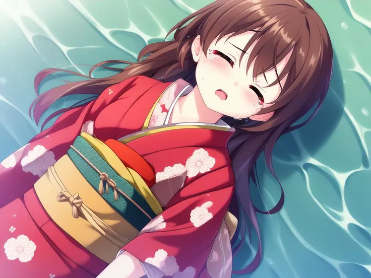 <lora:Yotsutani_Asako:0.8>,Asako, 1girl, 1boy, brown hair, japanese clothes, closed eyes, water, kimono, tears, hug, hetero, open mouth, long hair, blush, solo focus, yukata,
 masterpiece, high quality, ver y_high_resolution, large_filesize, full color,