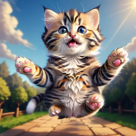 fyuyK4 kitten, jumping, <lora:fluffyCuteKittens_512_v4_LoRA_Complete_B_4380:0.8>, very high quality, masterpiece