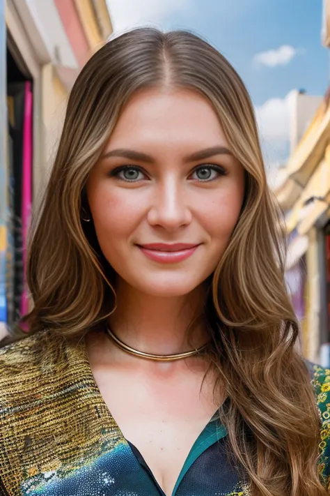 a professional photograph of beautiful 25 year old (4nn4D31v3y woman),as a beautiful journalist,wearing a white sun dress,(medium closeup shot),walking along cobblestone streets in Morocco,shopping at a busy open street market surrounded by shops,shopping ...