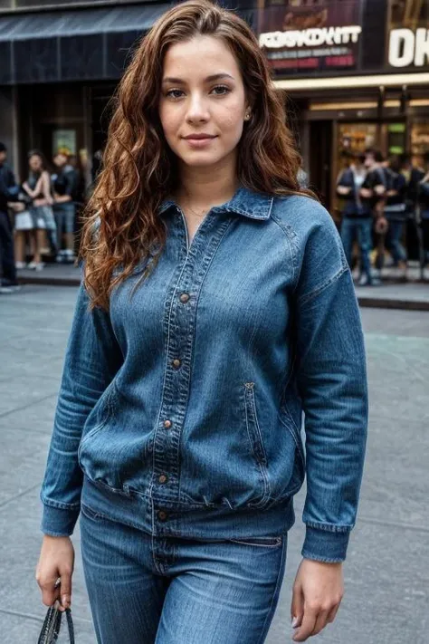 professional, photorealistic, wearing jeans and sweatshirt, ((walking in New York City)), bright sunny day, real skin with pores, real face, actual real photo, crystal clear, epiCRealism, <lora:more_details:1>    <lora:Amy_Davidson:0.75>