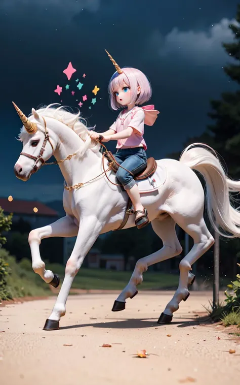 girl riding unicorn