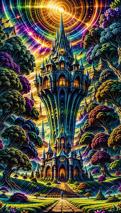 (Transport me to a world unlike my own, teeming with flora, fauna, and magical serenity),(Craft a dream-like surreal castle landscape, fusing colors in unique ways to create eye-catching scenery),(Fuse your art with the spirit of Technetic Dreams),
<lora:C...