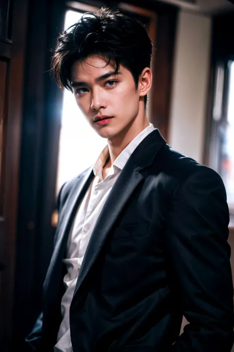 The Atmosphere of Film Cinema, captivating visuals, RAW photo, full sharp, high quality, delicate features, contour light, backlighting, Professional photography,
,exquisite composition, upper body ,black suit, look at the viewer
1boy, sportsman, Visual_Op...