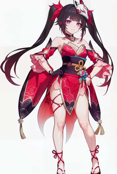 a woman in a red dress with a sword and a sword