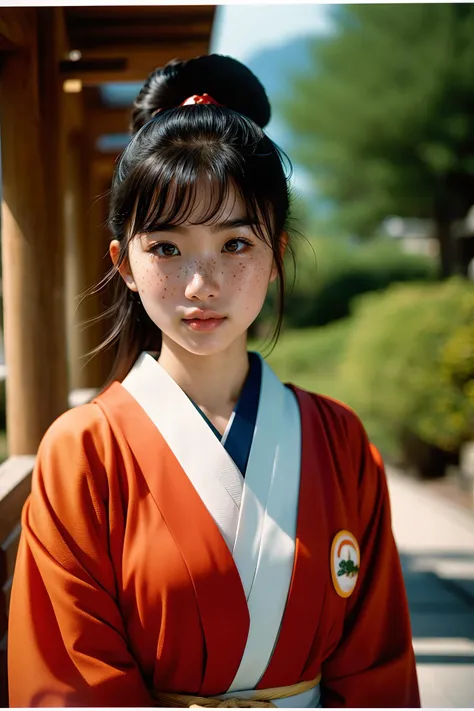 a beautiful japanese college girl with some freckles on her face inspired by hamada hideyaki shot by contax g1 with portra 800 film roll