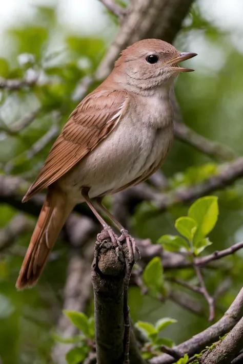 araffy bird perched on a branch in a tree