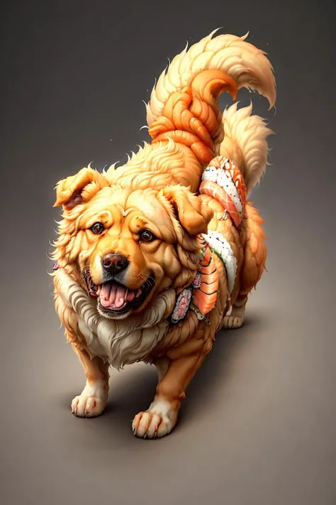 <lora:SushiStyle:1> SushiStyle dog , golden retriever