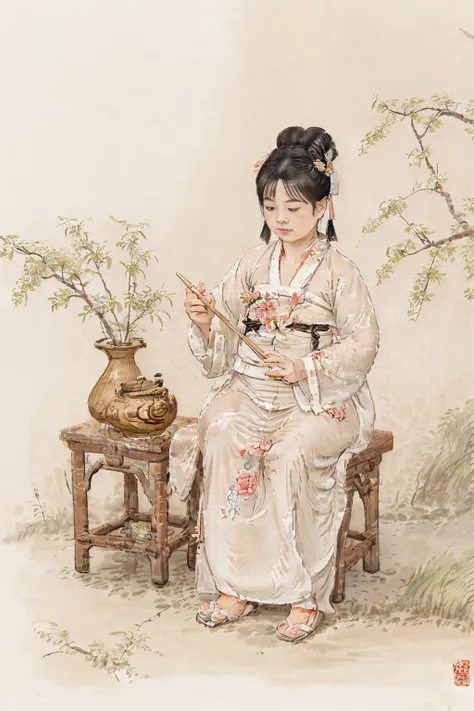 high quality,gushu,6+girls are playing in a chinese painting style,hanfu,<lora:tangStyle5:0.4>,